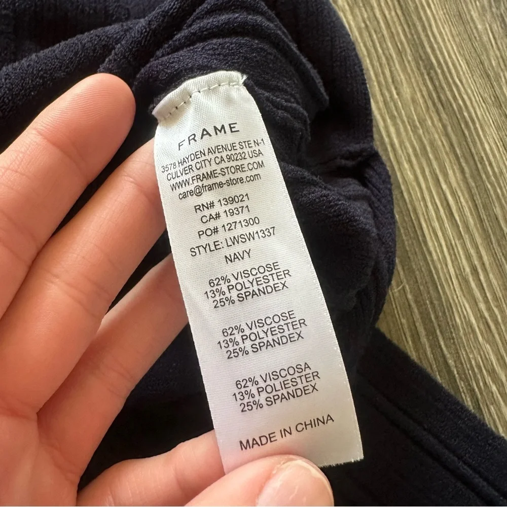 FRAME Navy Twisted Rib Knit Maxi Dress - Picture 5 of 8